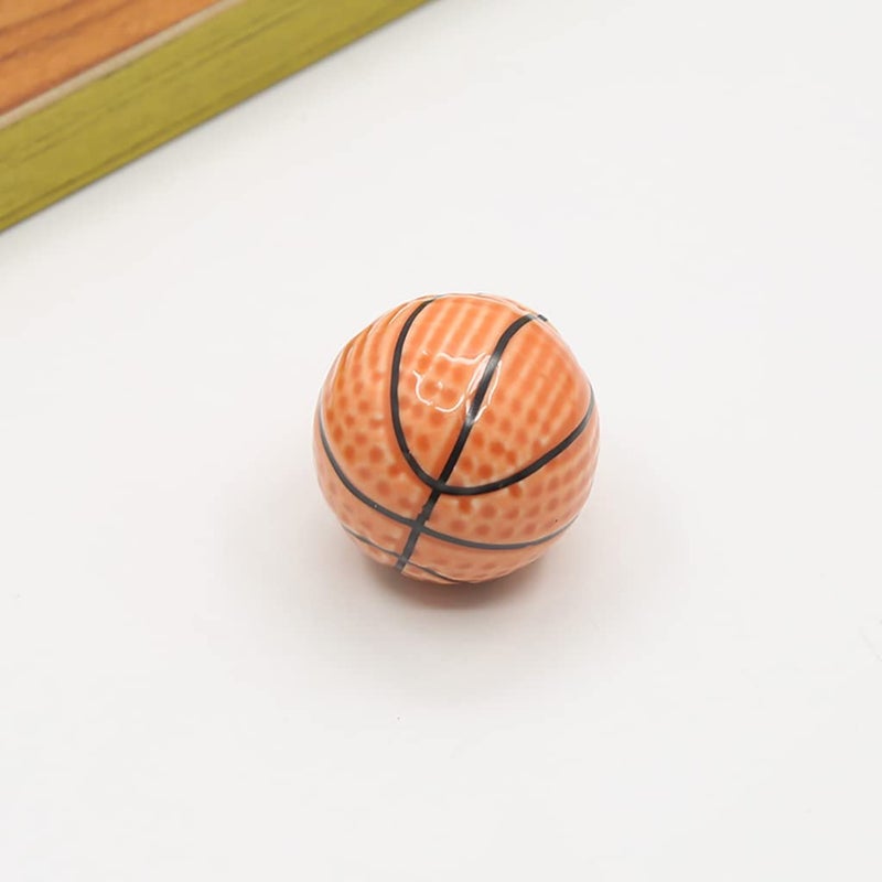 ESreake Heavy Ceramic Basketball knobs Ball Knobs, 12 Pcs Ball Sports Party Theme Children and Baby Home Decor Drawer Knob Pull Handle for Dresser Cupboard Wardrobe Cabinet Kitchen (12, Basketball-o) - Image 3
